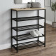 Полка для обуви Слайм 4 Ferrum-decor 820x630x260 Черный металл ДСП Дуб Сонома 16 мм (FRD-105162) - фото 1