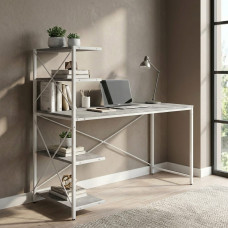 Компьютерный стол Ferrum-decor Джек 75x140x70 Белый ДСП Бетон (FRD-105320)