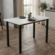 Стіл універсальний Knap Ferrum-decor 75x100x60 Чорний метал ДСП Білий 16 мм (FRD-106338)