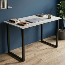 Стіл письмовий Кнап 2 Ferrum-decor 75x100x60 Чорний метал ДСП Бетон 16 мм (FRD-106392)