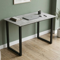 Стіл письмовий Кнап 2 Ferrum-decor 75x140x60 Чорний метал ДСП Бетон 16 мм (FRD-106408)