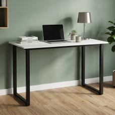 Стол письменный Кнап 2 Ferrum-decor 75x100x70 Черный металл ДСП Белый 16 мм (FRD-106410)