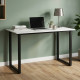 Стол письменный Кнап 2 Ferrum-decor 75x100x70 Черный металл ДСП Белый 16 мм (FRD-106410) - фото 1