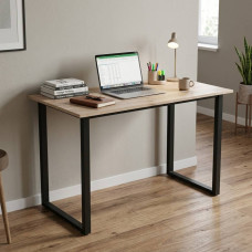 Стол письменный Кнап 2 Ferrum-decor 75x100x70 Черный металл ДСП Дуб Сан-Марино 16 мм (FRD-106411)