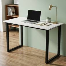 Стіл письмовий Кнап 2 Ferrum-decor 75x120x70 Чорний метал ДСП Білий 16 мм (FRD-106418)
