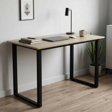 Стіл письмовий Кнап 2 Ferrum-decor 75x140x70 Чорний метал ДСП Дуб Сонома 16 мм (FRD-106429)