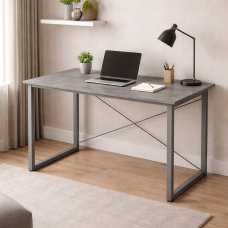 Стол письменный Дейв Ferrum-decor 75x100x60 Серый металл ДСП Бетон 16 мм (FRD-106436)