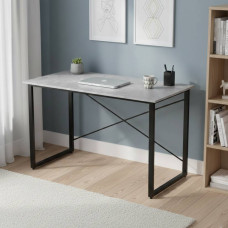 Стол письменный Дейв Ferrum-decor 75x120x60 Черный металл ДСП Бетон 16 мм (FRD-106440)