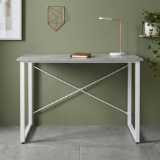 Стіл письмовий Дейв Ferrum-decor 75x120x60 Білий метал ДСП Бетон 32 мм (FRD-106444)