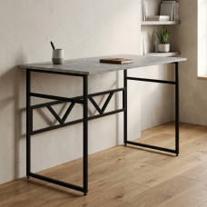 Стол письменный Раян Ferrum-decor 75x120x60 Черный металл ДСП Бетон 16 мм (FRD-106477)