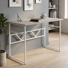 Стол письменный Раян Ferrum-decor 75x120x60 Белый металл ДСП Бетон 16 мм (FRD-106478)