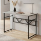 Стіл письмовий Раян Ferrum-decor 75x120x60 Чорний метал ДСП Бетон 32 мм (FRD-106480) - фото 1