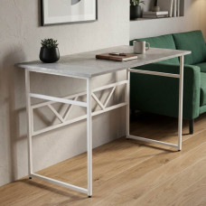 Стол письменный Раян Ferrum-decor 75x120x60 Белый металл ДСП Бетон 32 мм (FRD-106481)