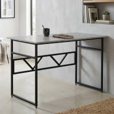Стол письменный Раян Ferrum-decor 75x140x60 Черный металл ДСП Бетон 32 мм (FRD-106486)