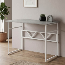 Стіл письмовий Раян Ferrum-decor 75x140x60 Білий метал ДСП Бетон 32 мм (FRD-106487)
