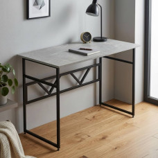 Стол письменный Раян Ferrum-decor 75x100x70 Черный металл ДСП Бетон 32 мм (FRD-106492)