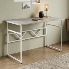 Стол письменный Раян Ferrum-decor 75x100x70 Белый металл ДСП Бетон 32 мм (FRD-106493)