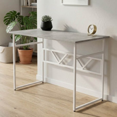 Стіл письмовий Раян Ferrum-decor 75x120x70 Білий метал ДСП Бетон 16 мм (FRD-106496)
