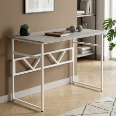 Стіл письмовий Раян Ferrum-decor 75x120x70 Білий метал ДСП Бетон 32 мм (FRD-106499)