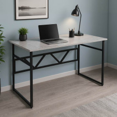 Стіл письмовий Раян Ferrum-decor 75x140x70 Чорний метал ДСП Бетон 16 мм (FRD-106501)