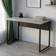 Стол письменный Майк Ferrum-decor 75x100x60 Черный металл ДСП Бетон 16 мм (FRD-106507)
