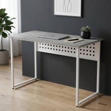 Стол письменный Майк Ferrum-decor 75x120x60 Белый металл ДСП Бетон 16 мм (FRD-106514)