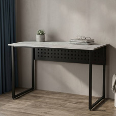 Стол письменный Майк Ferrum-decor 75x140x60 Черный металл ДСП Бетон 16 мм (FRD-106519)