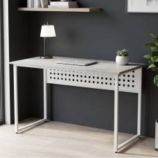 Стол письменный Майк Ferrum-decor 75x140x60 Белый металл ДСП Бетон 16 мм (FRD-106520)