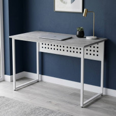 Стол письменный Майк Ferrum-decor 75x100x70 Белый металл ДСП Бетон 32 мм (FRD-106529)