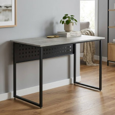Стол письменный Майк Ferrum-decor 75x120x70 Черный металл ДСП Бетон 32 мм (FRD-106534)