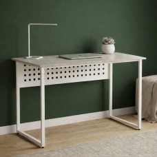 Стол письменный Майк Ferrum-decor 75x140x70 Белый металл ДСП Бетон 32 мм (FRD-106541)