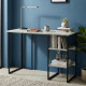 Стол письменный Кевин Ferrum-decor 75x120x60 Черный металл ДСП Бетон 32 мм (FRD-106552) - фото 1