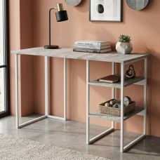 Стол письменный Кевин Ferrum-decor 75x100x70 Белый металл ДСП Бетон 16 мм (FRD-106562)