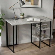 Стіл письмовий Кевін Ferrum-decor 75x120x70 Чорний метал ДСП Бетон 32 мм (FRD-106570)