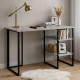 Стол письменный Кевин Ferrum-decor 75x140x70 Черный металл ДСП Бетон 16 мм (FRD-106573) - фото 1
