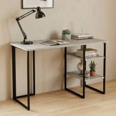 Стіл письмовий Кевін Ferrum-decor 75x140x70 Чорний метал ДСП Бетон 32 мм (FRD-106576)
