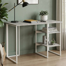 Стіл письмовий Кевін Ferrum-decor 75x140x70 Білий метал ДСП Бетон 32 мм (FRD-106577)