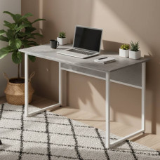 Стол письменный Коди Ferrum-decor 75x120x60 Белый металл ДСП Бетон 16 мм (FRD-106586)