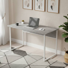 Стол письменный Коди Ferrum-decor 75x140x60 Белый металл ДСП Бетон 16 мм (FRD-106592)