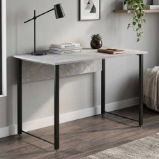 Стол письменный Курт Ferrum-decor 75x120x60 Черный металл ДСП Бетон 32 мм (FRD-106624)