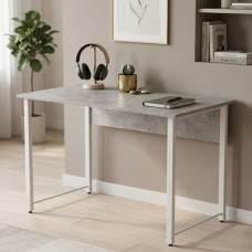 Стол письменный Курт Ferrum-decor 75x120x60 Белый металл ДСП Бетон 32 мм (FRD-106625)