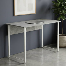Стіл письмовий Курт Ferrum-decor 75x140x60 Білий метал ДСП Бетон 16 мм (FRD-106628)