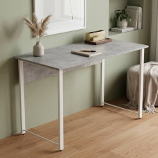Стіл письмовий Курт Ferrum-decor 75x140x60 Білий метал ДСП Бетон 32 мм (FRD-106631)