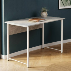 Стол письменный Курт Ferrum-decor 75x100x70 Белый металл ДСП Бетон 32 мм (FRD-106637)