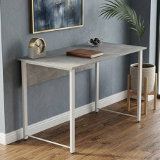 Стол письменный Курт Ferrum-decor 75x120x70 Белый металл ДСП Бетон 32 мм (FRD-106643)