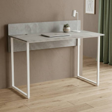 Стол письменный Скай Ferrum-decor 75x100x70 Белый металл ДСП Бетон 16 мм (FRD-106670)