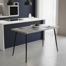 Стіл кухонний Марсель 30 Ferrum-decor 75x120x70 Чорний метал ДСП Бетон 32 мм (FRD-106687)