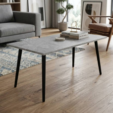 Стол журнальный Монтана Ferrum-decor 45x100x50 Черный металл ДСП Бетон 16 мм (FRD-106711)