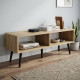 Тумба під ТВ Невада Ferrum-decor 45x100x38 Чорний метал ДСП Дуб Сонома 16 мм (FRD-106722) - фото 1