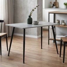 Стіл кухонний Марсель 40 Ferrum-decor 75x120x60 Чорний метал ДСП Бетон 16 мм (FRD-106753)